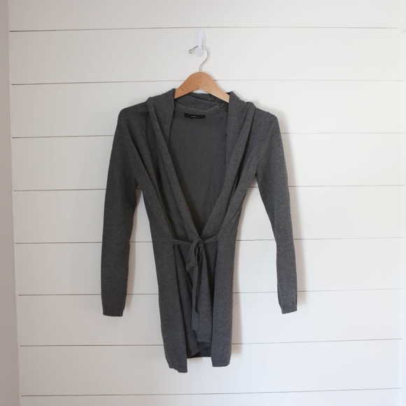 zara tie cardigan